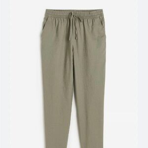 Women's green linen joggers